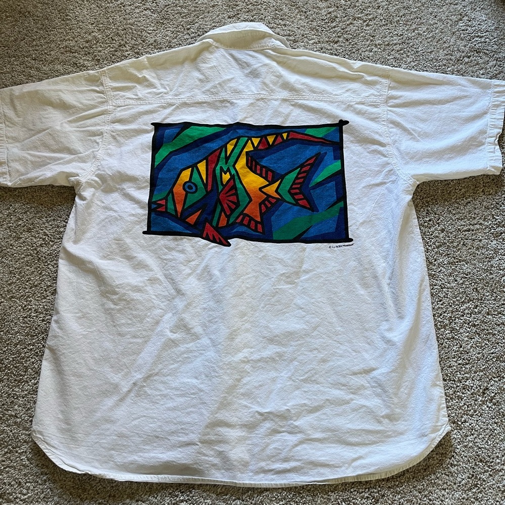 VTG Mussfeldt Design San Diego Button Down Polo Shirt Short Sleeve Size XL 90s